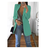 New Fashion Women's Casual Suit Set Multi-color Lapel Slim Cardigan Temperament Commuting Solid Color Suit Coat