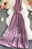Women's Romper Spring Autumn 2023 Turn-Down Collar Sleeveless Vintage Playsuits Female Off Shoulder Pleated Jumpsuit New