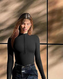 Long-Sleeved Joint Sexy Rib-Link Long-Sleeved