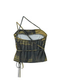 Summer New Design Print Suspender Top Women's Sexy Bodycon Crop Tops Camouflage Bandage Female Retro Off Shoulder