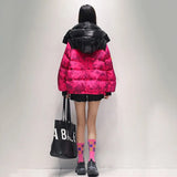 Thick Warm Down Parkas Women Streetweat Print Down Jacket Fashion Harajuku Casual Oversize Coat Winter Hooded