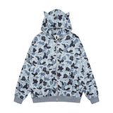 New Y2K Hoodie Hip Hop Camouflage Print Oversized Zipper Hooded Sweatshirt Harajuku Street Punk Rock Jacket Tops