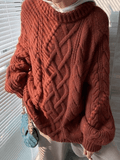 Oversized Cable Knit Sweater-Outfit