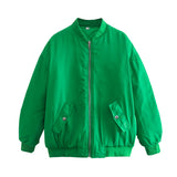 Simple Basic Zip Up Bomber JacketOutfit