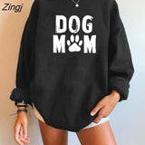 Mom Print Women Sweatshirts Drop-shoulder Pullovers Autumn Winter Sweatshirt Streetwear Harajuku Tops Women Clothes