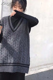 Vest Women Preppy-style V-neck Sleeveless Korean Loose Fashion Leisure Sweaters Students All-match Streetwear