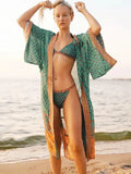 Print Bikini Beach Cover up Tunics for Beach Long Kaftan Bikini Cover up Robe de Plage Sarong Beach Swimsuit cover-up