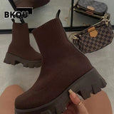 2022 spring New Couple Socks Shoes Women Thick-soled Casual Large Size Net Red Knitted Short Boots Women platform