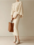 Winter New Fried Dough Twist Sweater Coat Wool Skirt Fashion Korean Two-piece Knit Suit Skirt Pullover Women's