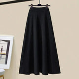 3 Piece Sets Womens Outfits Korean Casual Irregular Knitted Sweater +basic T-shirt +knitting Skirts Set Women