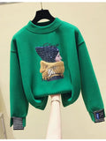 Winter Two Pieces Sets For Women Long Sleeve Pullover Sweatshirts And High Waist Knitting Skirts Sets Womens Outfits