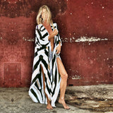 Zebra Pattern White Chiffon Tunic Plus Size Sexy Beach Wear Kimono Summer Clothing For Women Tops and Blouses Shirts