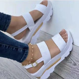 Summer Plus Size Women Shoes Fashion Platform Wedge Sandals Women Height Increase Closed Toe Roman Sandals Zapatos