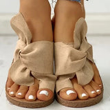Summer Plus Size Fashion Outdoor Sandals Slippers Bow Soft Bottom Beach Slippers Flat Women Sandals Zapatillas