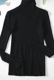 2023 Basic Turtleneck Women Sweaters Autumn Winter Warm Pullover Slim Tops Ribbed Knitted Sweater Jumper Soft Pull