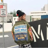 Jacket Women Windbreaker Coat Patch Designs Harajuku Loose Bomber Streetwear Casual Basic Coat Oversize Short Jacket