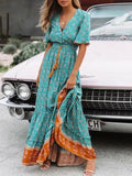 Summer Maxi Boho Dress Women Tassel Bohemian Long Party Dress Ladies Viscose Floral Print Beach Dress For
