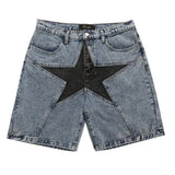 Harajuku Denim Shorts 2022 New Men Patchwork Oversized Hip Hop Blue Jeans Shorts Summer Casual Loose