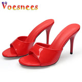 Women's Sandals slippers 2022 Summer New Style Fashion Thick-soled Solid Color Red Outdoor Slippers High Heels 9cm Pumps