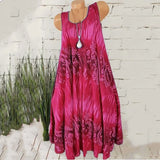 Temperament Commute Summer Digital Print Sleeveless Round Neck