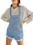 Loose Multi-Pocket Strap Jeans Woman-Outfit