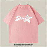 New Summer American Letter Printed Tops Tees Women Y2K Street Hip-Hop Harajuku Trend T-Shirts Couples Casual Loose