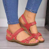 New 43 Large-Size Thick Bottom Heel Women's Shoes Magic Buckle With
