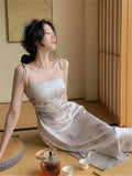 Women Summer Sexy Spaghetti Strap Midi Dress Sleeveless Slim One Piece Vestidos Lady Fashion Prom