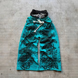 New Popular Print Wide Leg Pants Fake Two Teen Hip