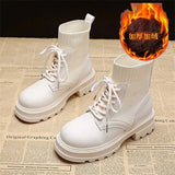 autumn and winter women's boots fried street short boots thick bottom elastic flying knitted socks boots skinny