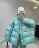 Duck Down Jacket Women Fall Winter 2023 New Long Sleeve Thicken Warm Loose Puff Jackets Chic with Hood Feather