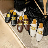 Summer Flat Mules Closed Toe Women's Half