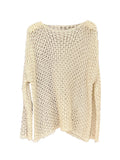 Xixi 2025 Spring Loose Long Sleeves Long Sleeves Haired Haired Knitted Jersey Sweater