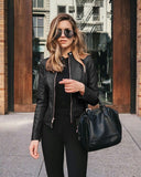 2020 Spring Autumn Fashion Stand Button Women's Jackets Casual Bodycon Solid Long Sleeve Zipper Lady Pilot Jackets