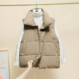 2022 New Winter Cotton Down Vest Women Loose Waistcoat Warm Cotton Padded Jacket Sleeveless Female Winter