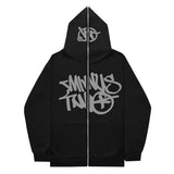 Zipper Hoodies Minus Two Pattern Printing Solid Color Oversized Clothing 2023 New Punk Harajuku Leisure Best Selling