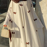 Eastern Arab Women's 2025 New Dubai Abaya Loose Flare-Sleeve Bow