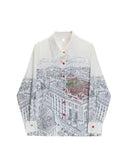 Women Shirt and Blouse Y2k Vintage Korean Style Harajuku Casual Elegant Chic Fashion Loose Long Sleeve Print Polo Shirt Top