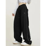 S-4Xl Striped Sweatpants Women Y2K Oversized Wide Leg Cargo Pants Streetwear Harajuku Baggy Casual Joggers Sports