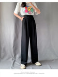 Summer Suit Pants Spring Office Lady New Autumn Candy Solid High Waist Female Straight Long