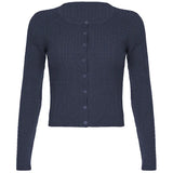 Solid Color Cable Knit Round Neck CardiganOutfit