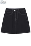 Sexy Women Denim Mini Skirt High Waist 2023 Summer Fashion Y2K A-Line Black Skirt Korean Harajuku Cotton Jeans