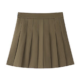 Zingj Pants Zip Button) Pleated Skirt JK Uniform Skirt Versatile Skirt Spring And Summer Short Skirt