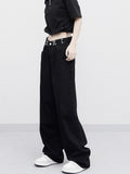 Style Streetwear Women's Pants 2023 Autumn Straight High Waist Trouser Baggy Fashion Girl Student Jeans Wide Leg