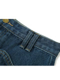Waist Y2k Pleated Denim Skirt Women Casual Love Graphic Pocket Blue Washed Mini Skirt Summer 2023 Streetwear E-girl