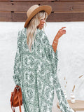 Boho Printed Bikini Cover-ups Sexy Front Open Long Kimono Dress Women Summer Clothes Beach Wear Swim Suit Cover Up