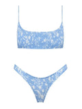 smocked bikini set with floral
