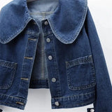 Large Collar Denim Jacket- Outfit