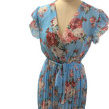 Explosion Summer Lotus Leaf Side Short-Sleeved V-Neck Digital Printed Dress