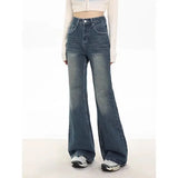 Slim Flared Jeans For Women Streetwear Y2K Style High-waisted Sexy Pants Design Sense High Street Ladies Denim